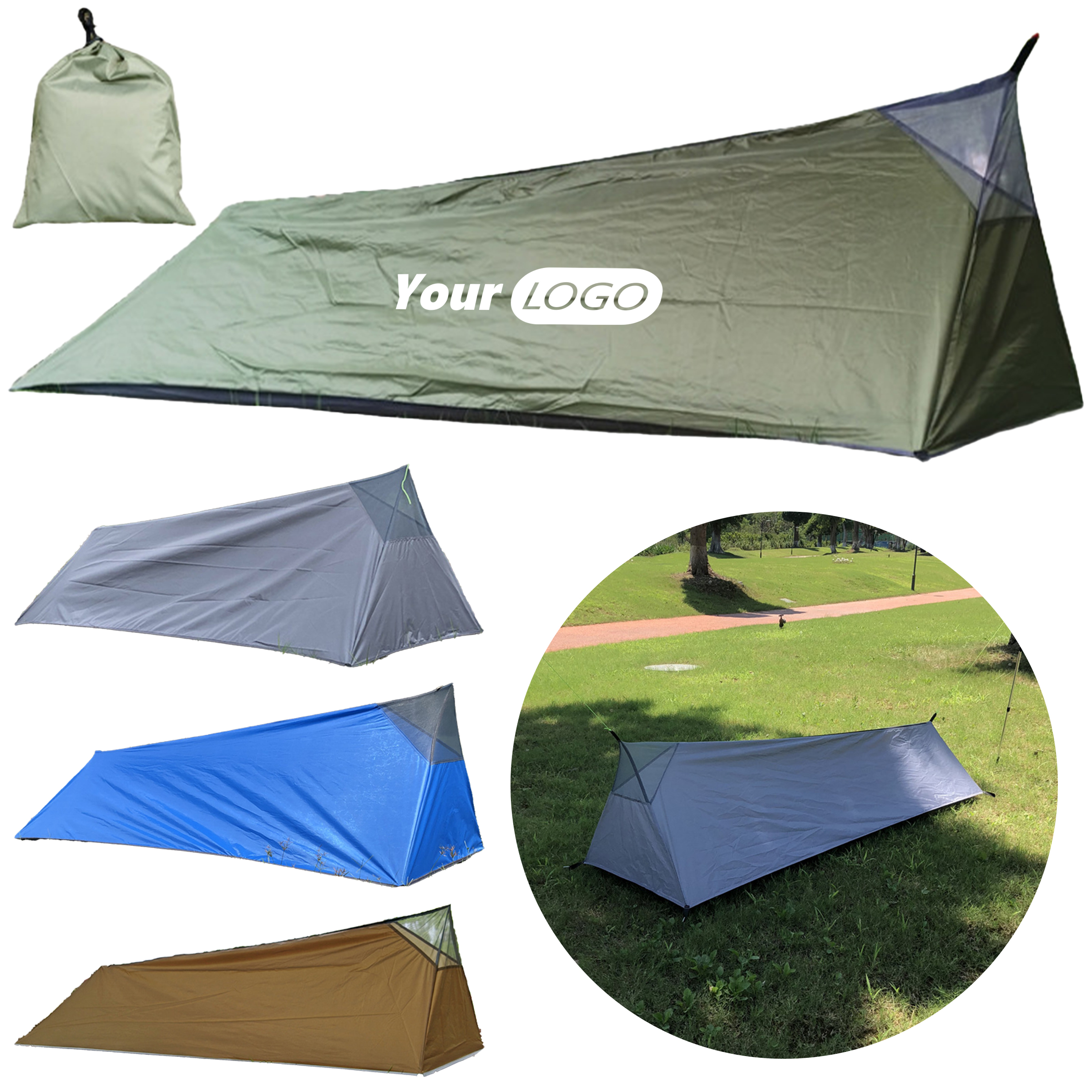 Polyester Outdoor Pole Less Sleeping Bag Tent 5