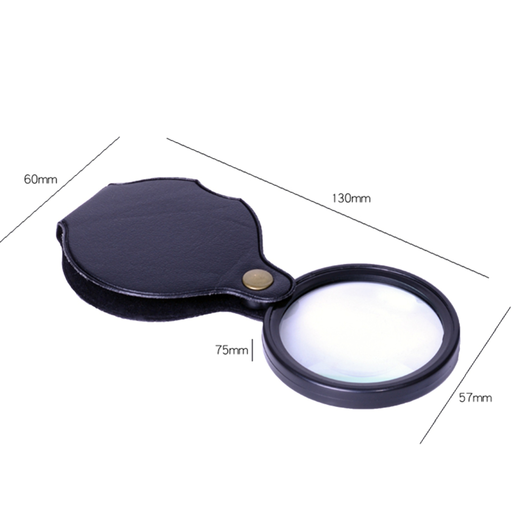 Compact Pocket PU Leather Magnifying Glass 4