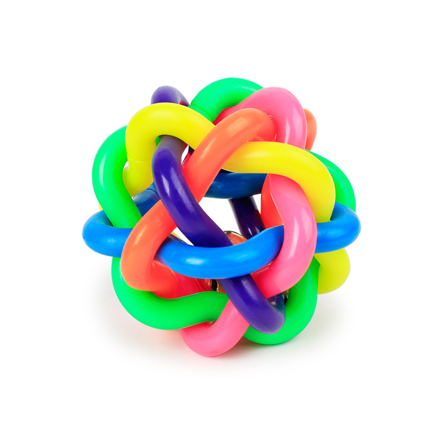 Colorful Soft Rubber Bell Chew Ball Toy 3