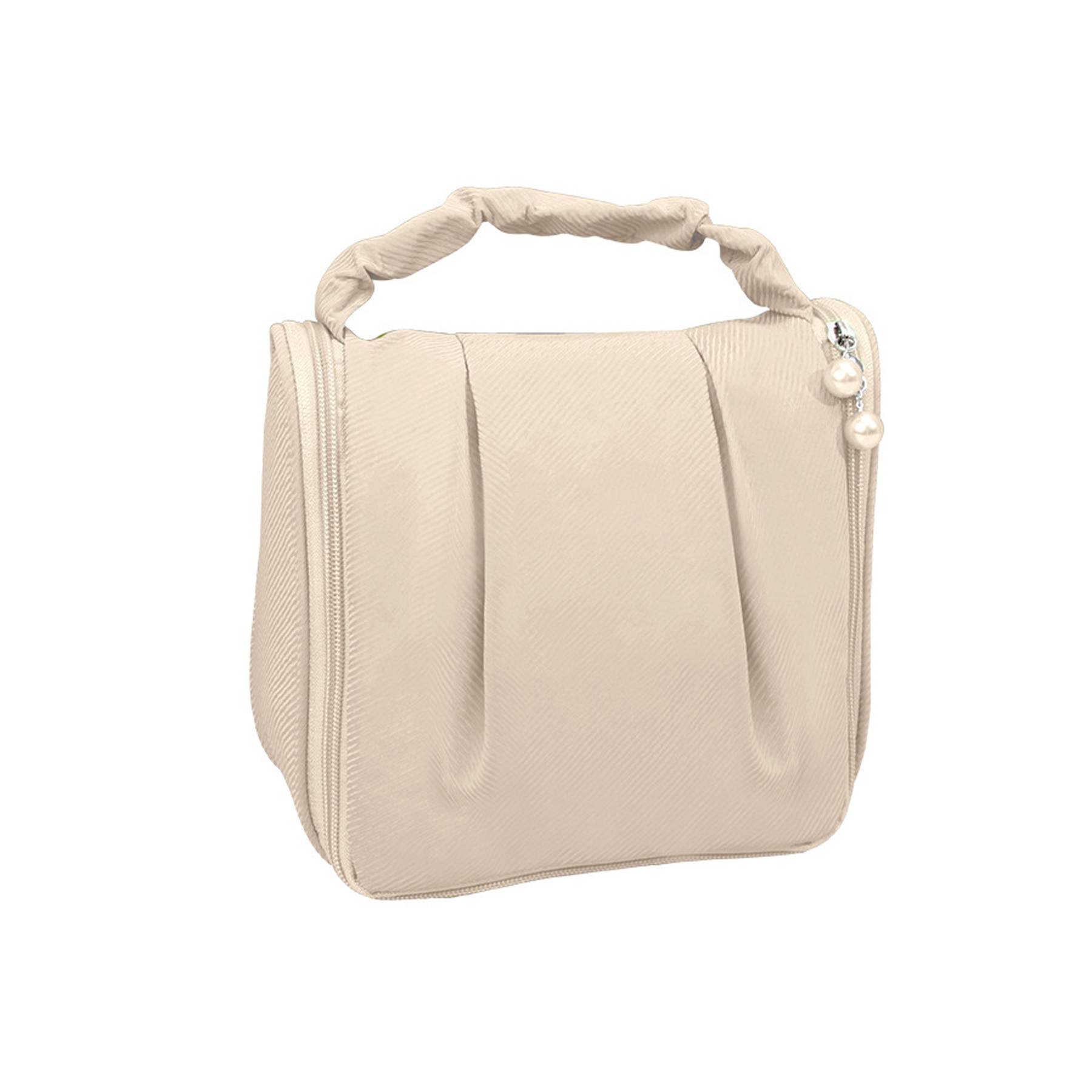 Polyester Handheld Pleated Zipper Makeup Bag 2
