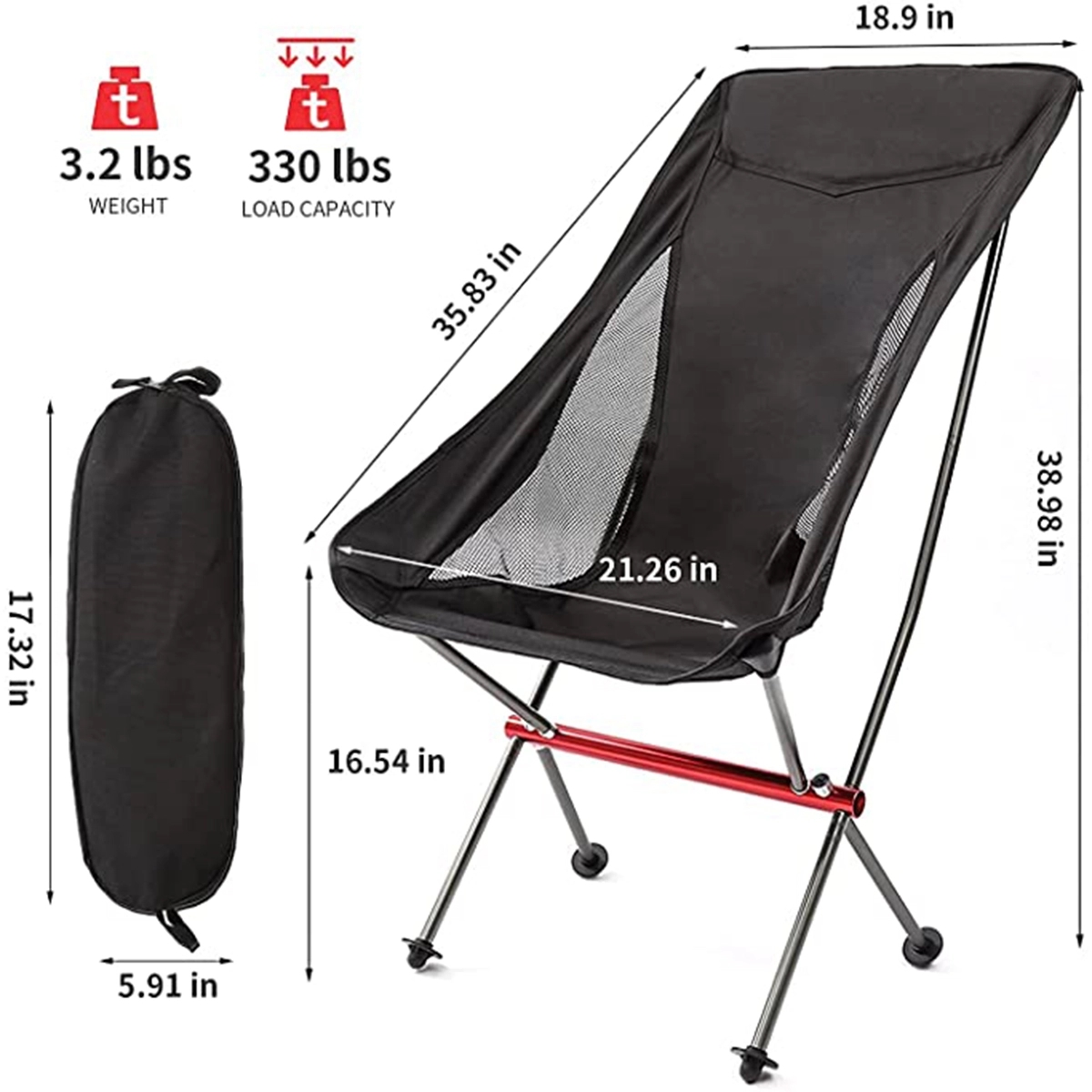 Outsoorable Folding Beach Chair With Travel Bag 5