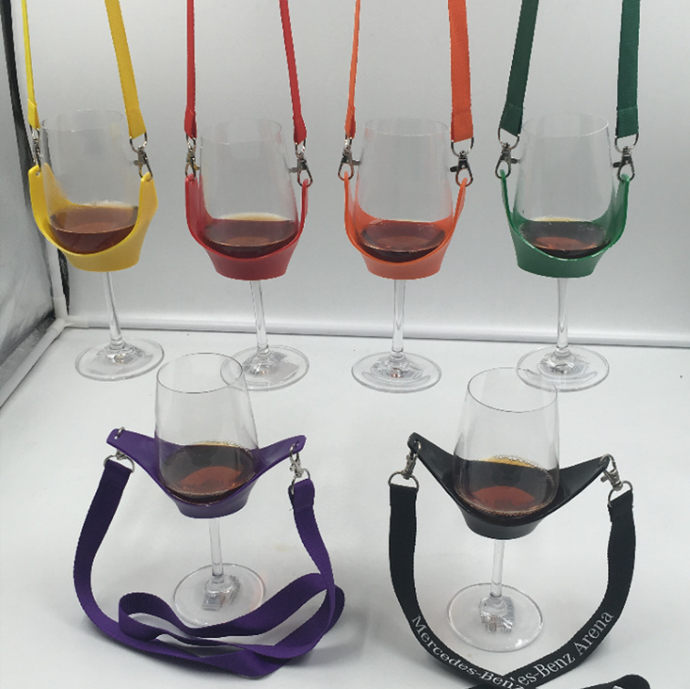 Wine Glass Cup Holder Polyester Lanyards 2