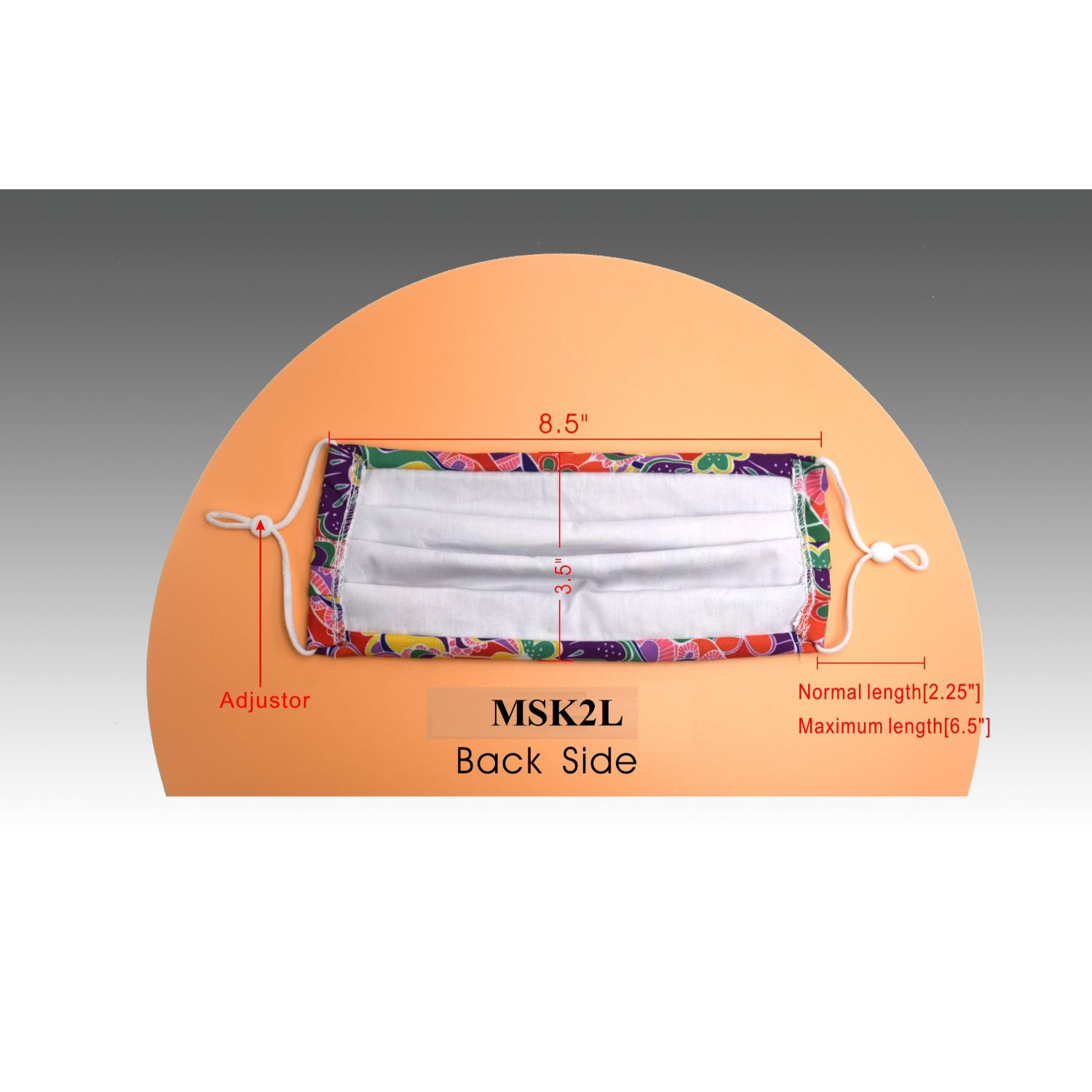 2 Layer Cotton Face Mask w/ Full Color Imprint & Adjuster 4