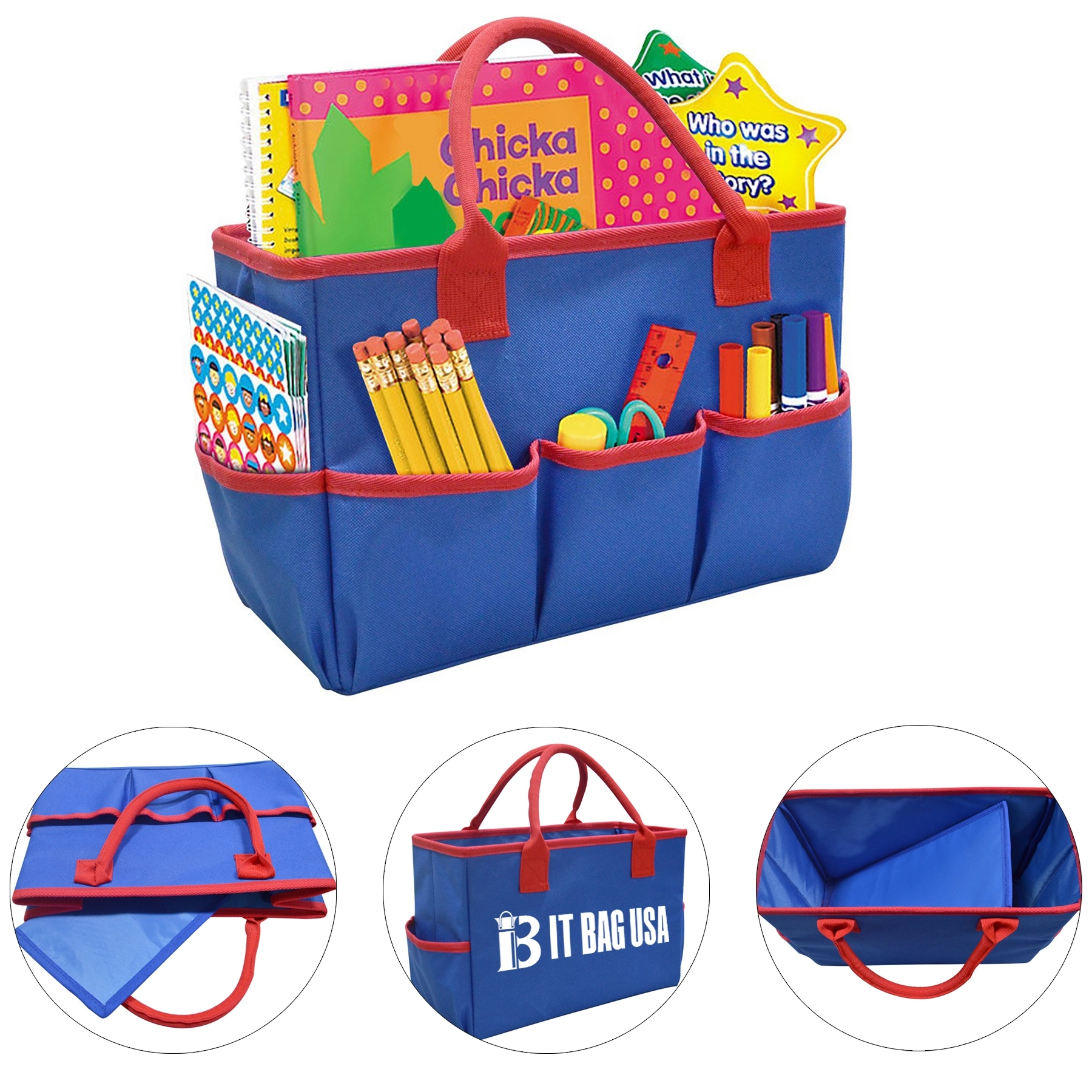 Teacher Tote Bag With Bottom Pad Separated Storage, custom tote bag with logo imprint 9