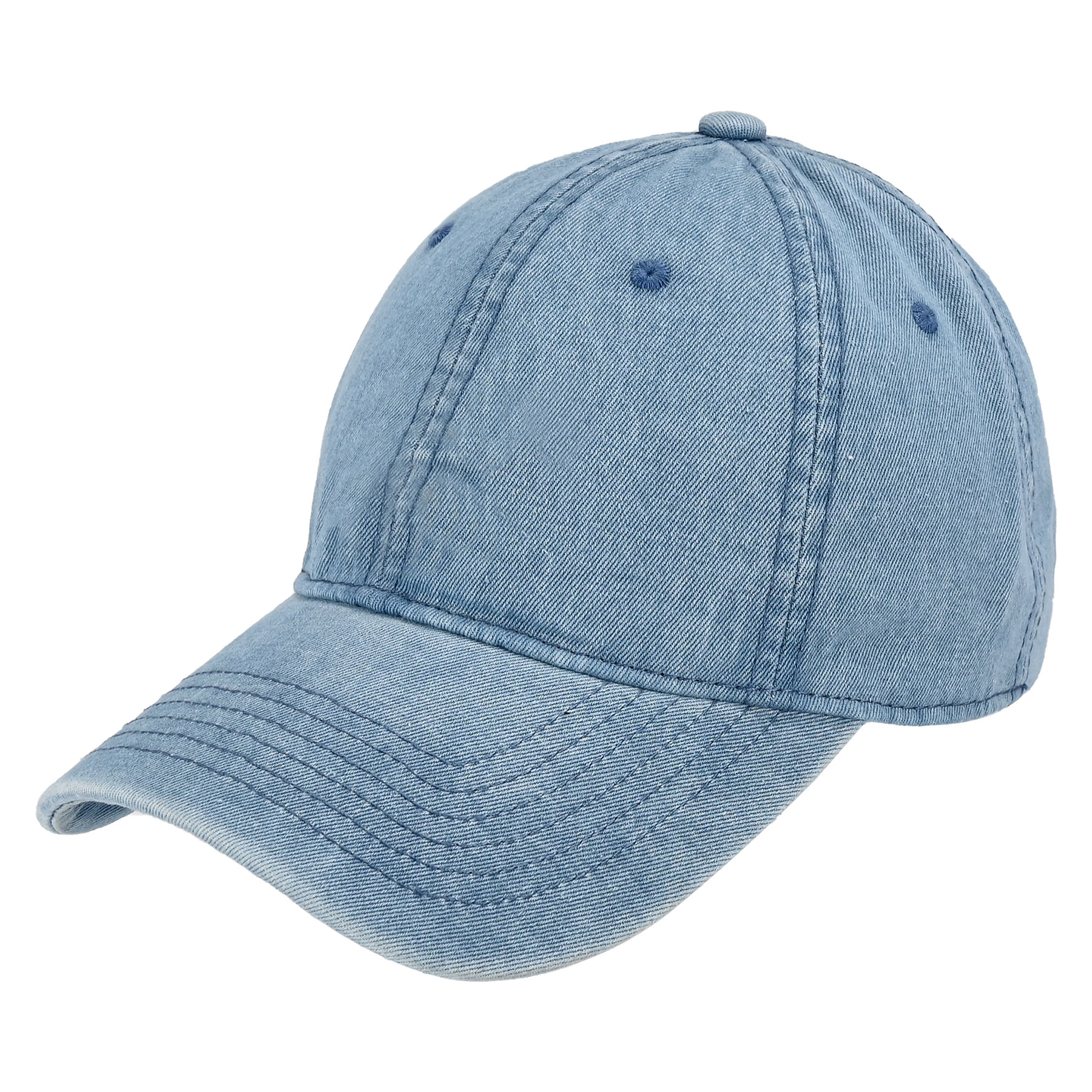 Vintage Washed Denim 6-Panel Baseball Cap 4