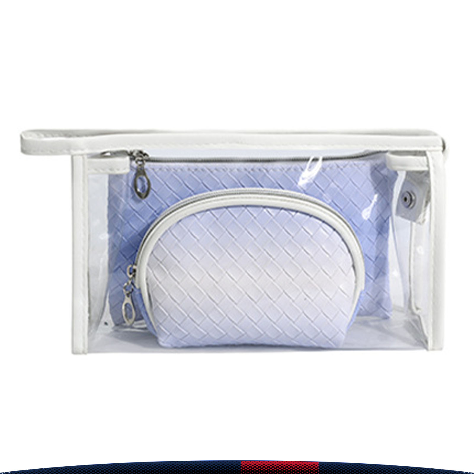 Woven Texture Makeup Bag Set 5