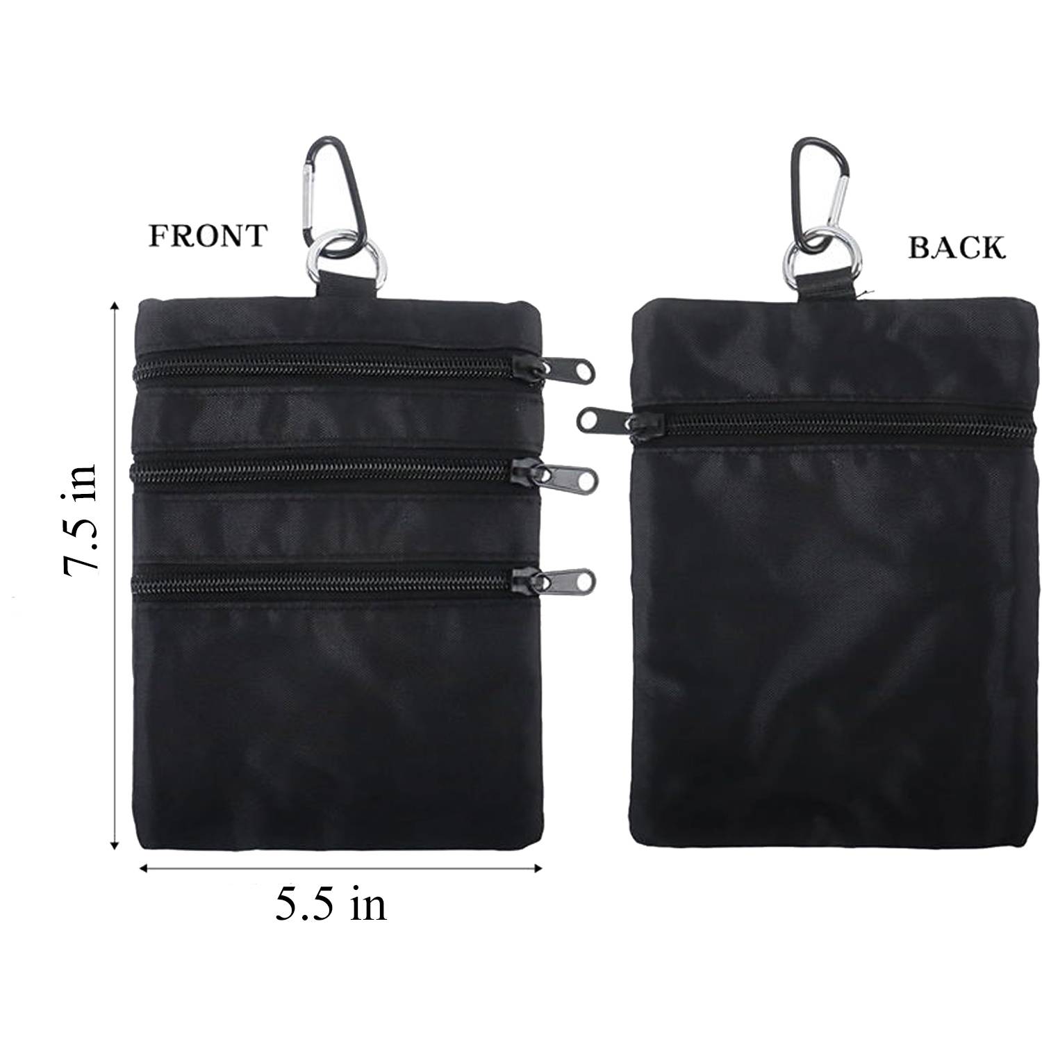 Waterproof Oxford Golf Accessories Pouch w/ Carabiner 4