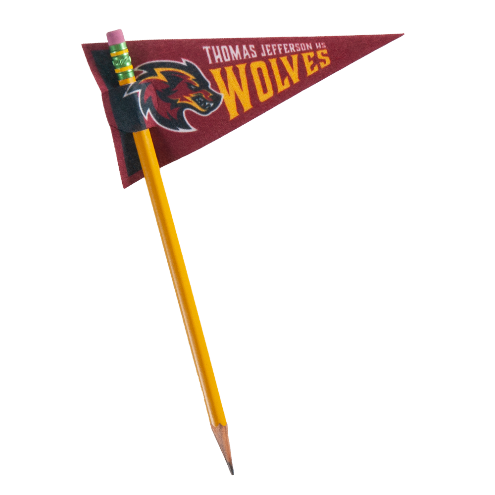 2 1/2" x 5" Pencil Pennant, Full Color