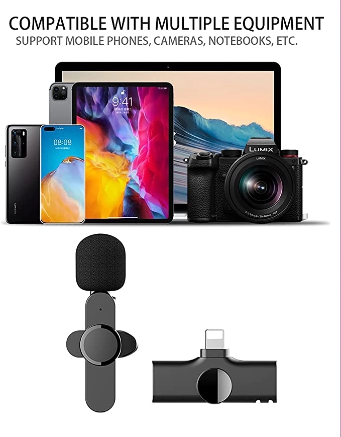 Plug-Play with 2 Clips Upgraded Lavalier Wireless Microphone 3