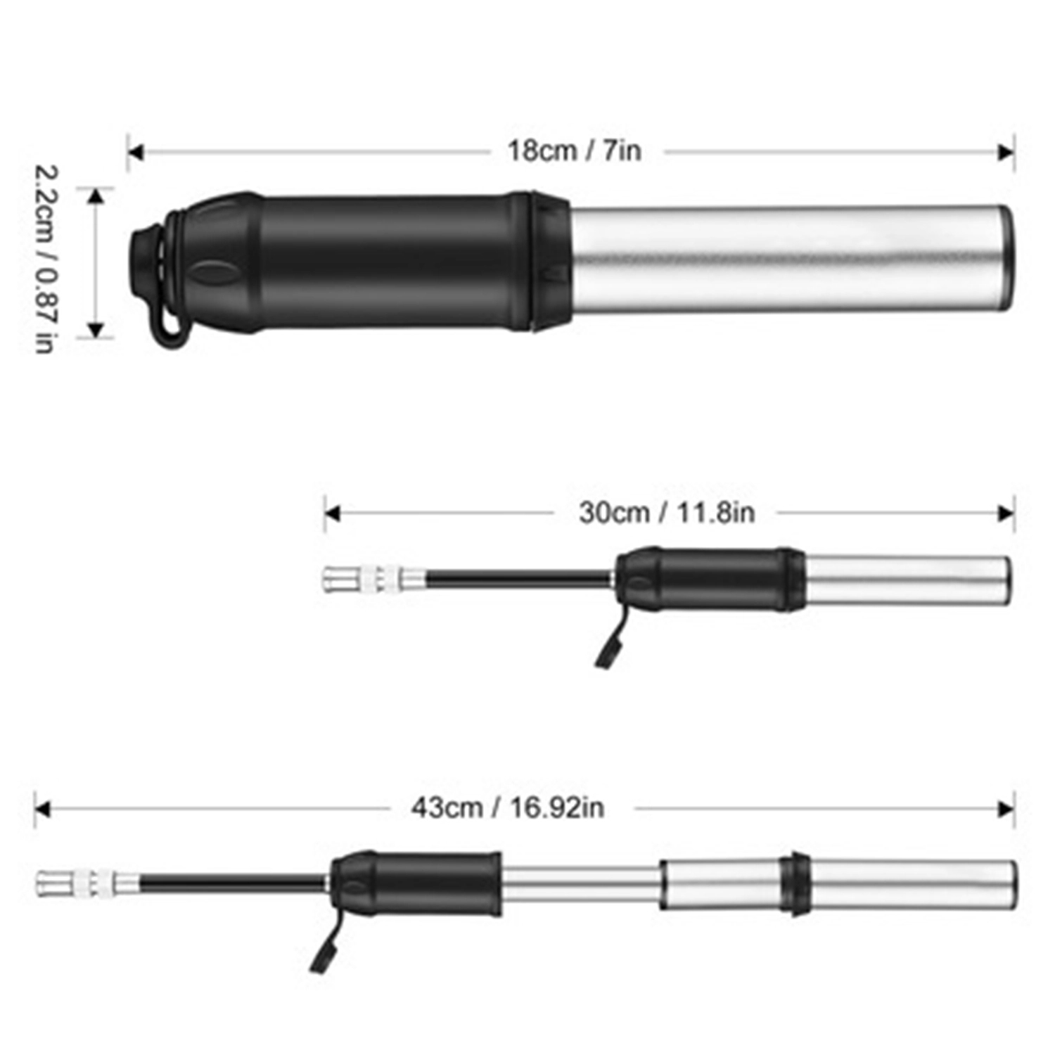 Mini Bike Pump Lightweight & Pocket Size 6