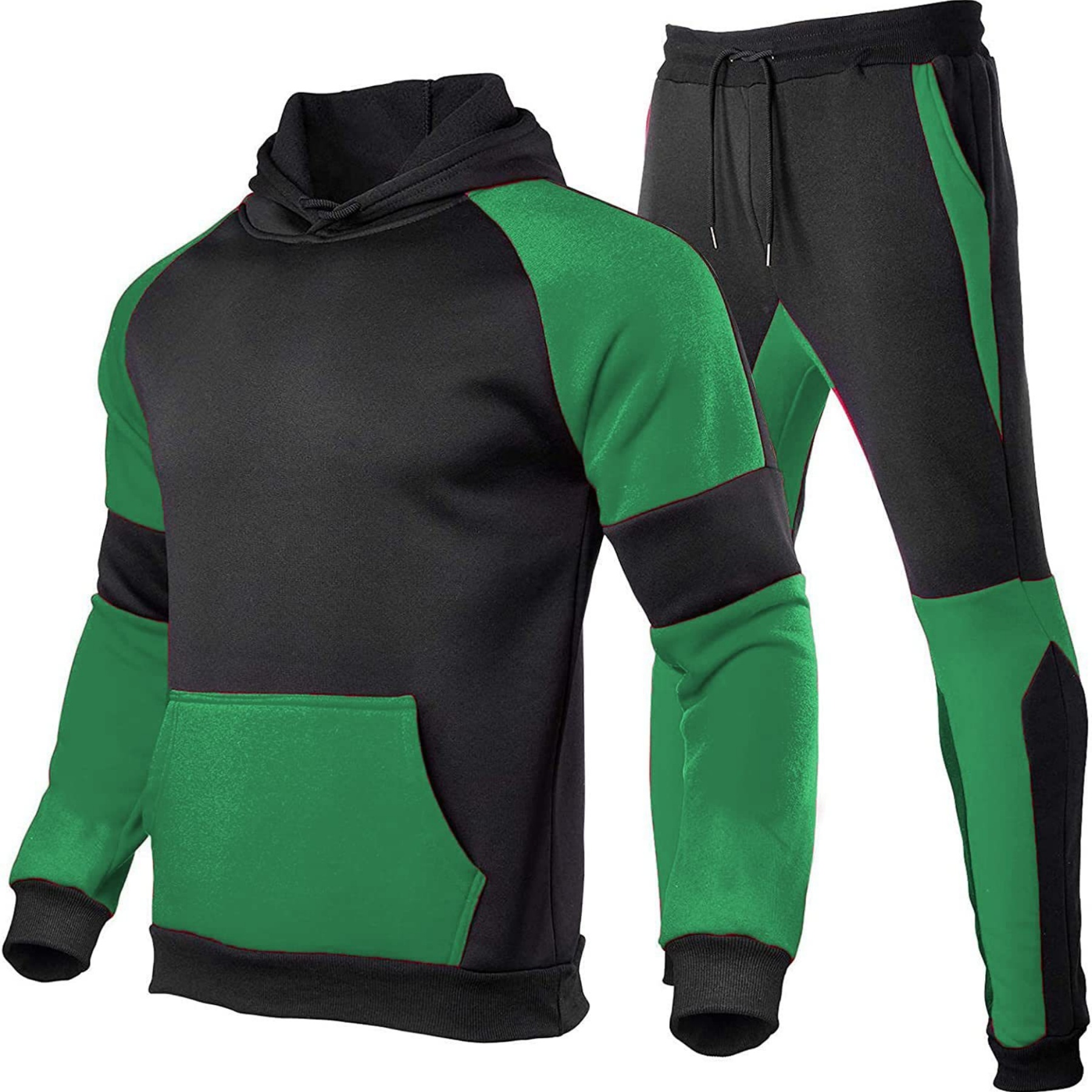 Custom Contrast 3D Printed Hooded Men Jogger Set Sweat Suit 14