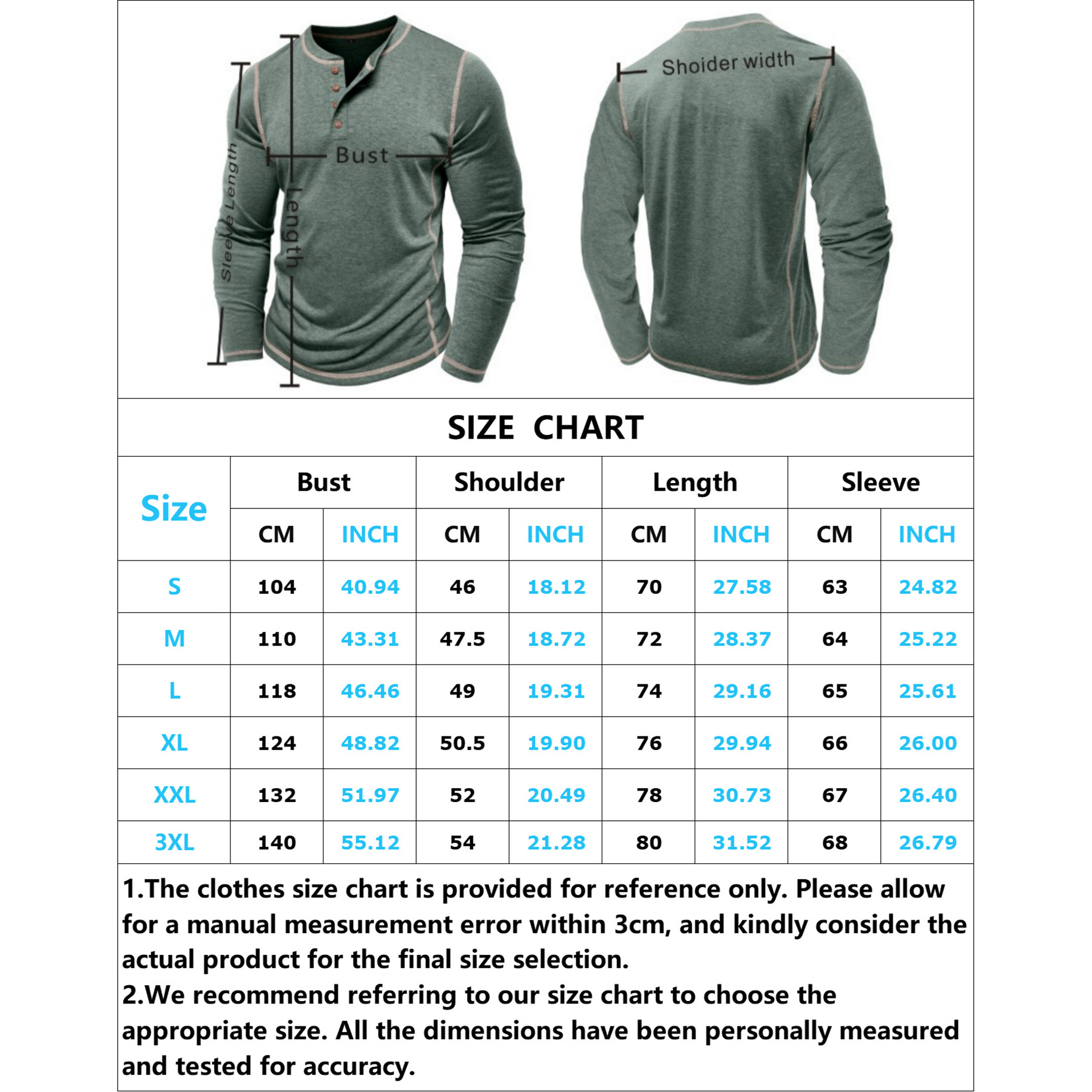 Men's Henley Shirt Long Sleeve 2
