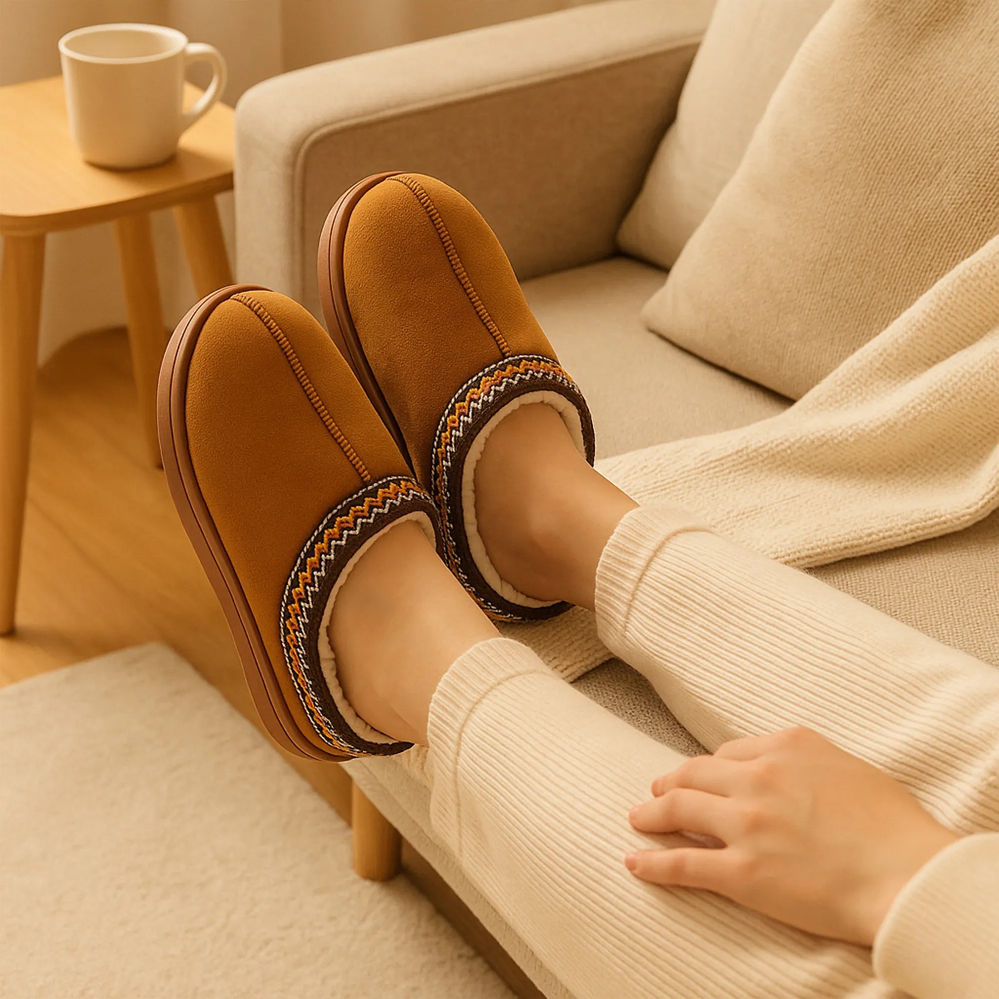 Winter Slippers With Thick Sole And Faux Fur 2