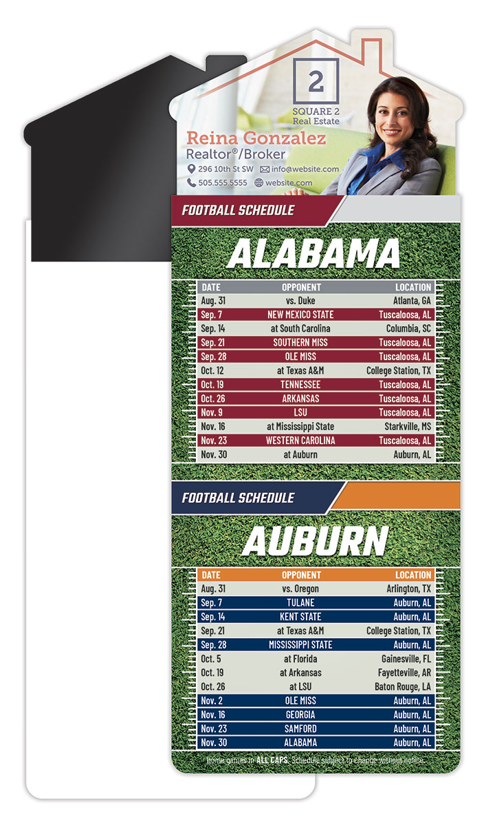 Magna-Card House Shape Magnet Football Schedules (3.5x9)