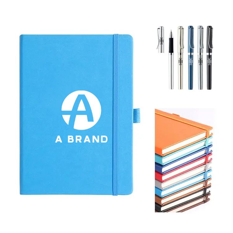 5.6" x 8.2" PU Business Notebook With Pen 1