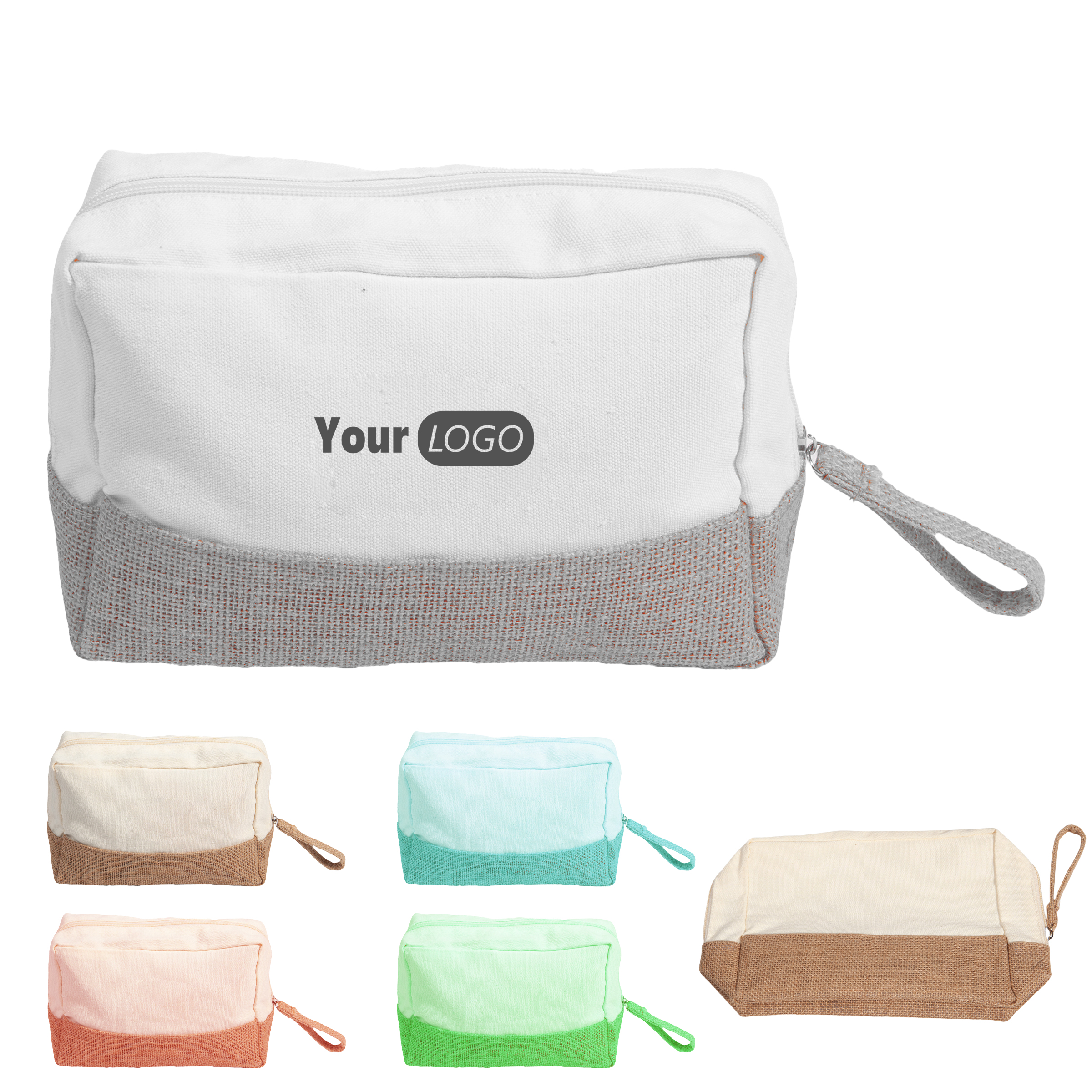 Canvas Stylish Jute-Trim Toiletry Bag With Eco-Friendly Design 1