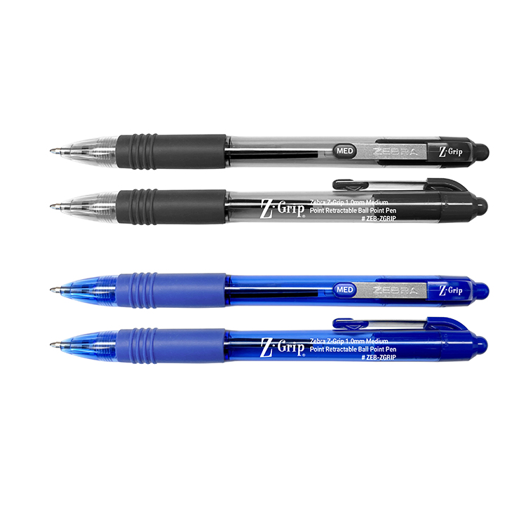 Zebra Z-Grip Max Retractable Ball Point Pen With Rubber Grip