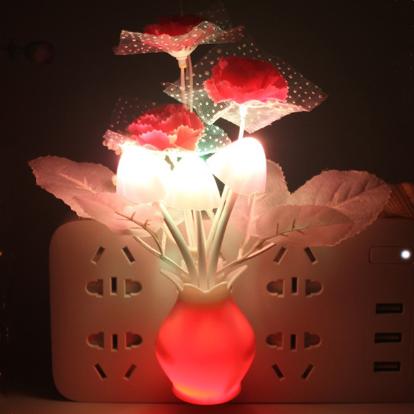 Mini Sensor Bedroom Wall Decoration LED Flower Night Light 4