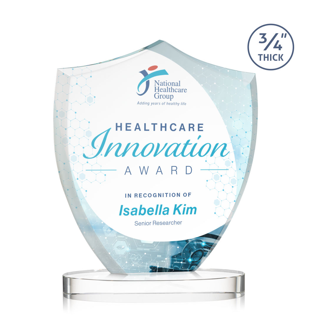 Scudo Shield VividPrint™ Award on Alberton Base - Clear 12