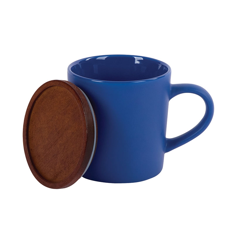 Copenhagen 16 oz. Ceramic Mug w/ Wood Lid 4