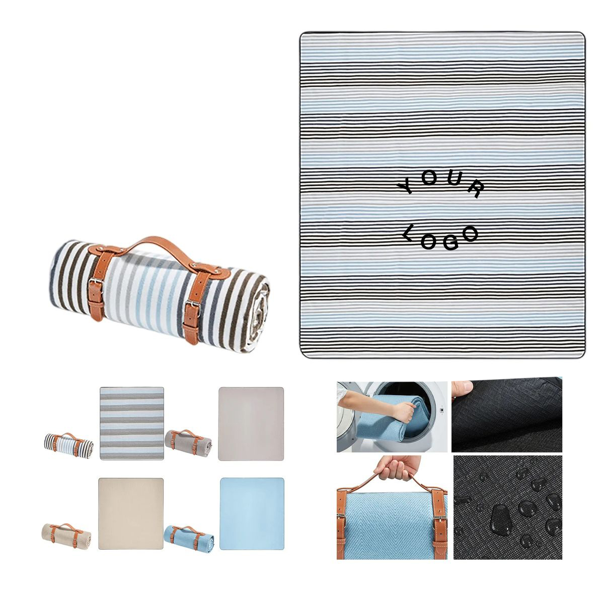 Cotton Foldable Picnic Mat with Waterproof Surface 2