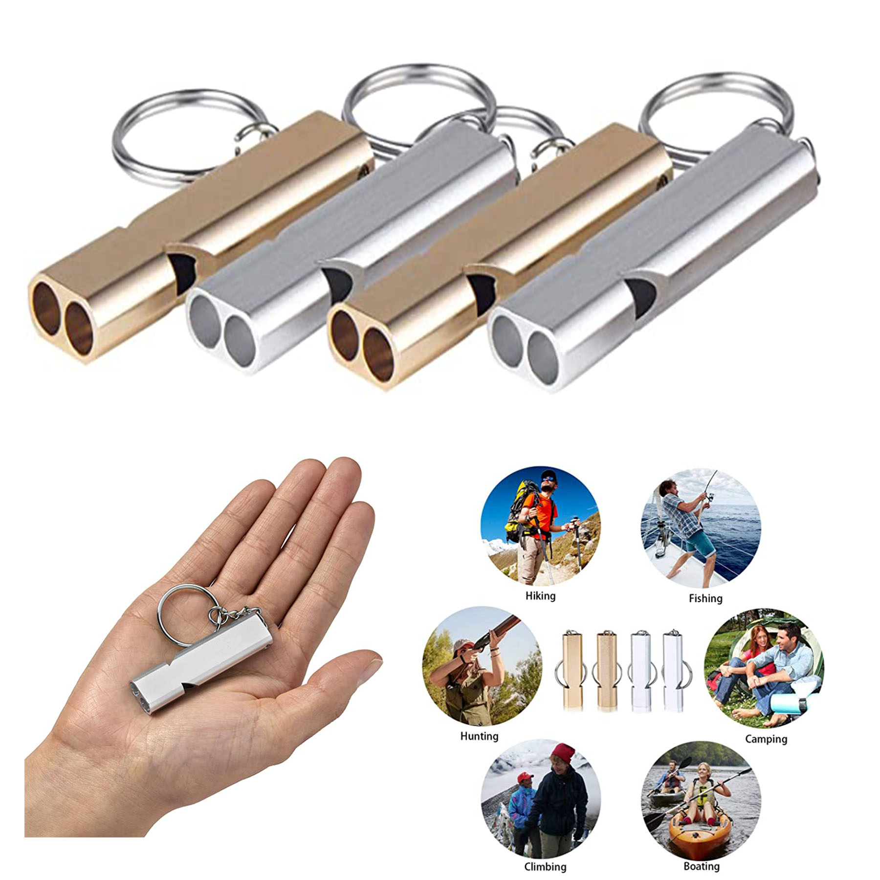 Metal Dual Frequency Survival Whistle 1