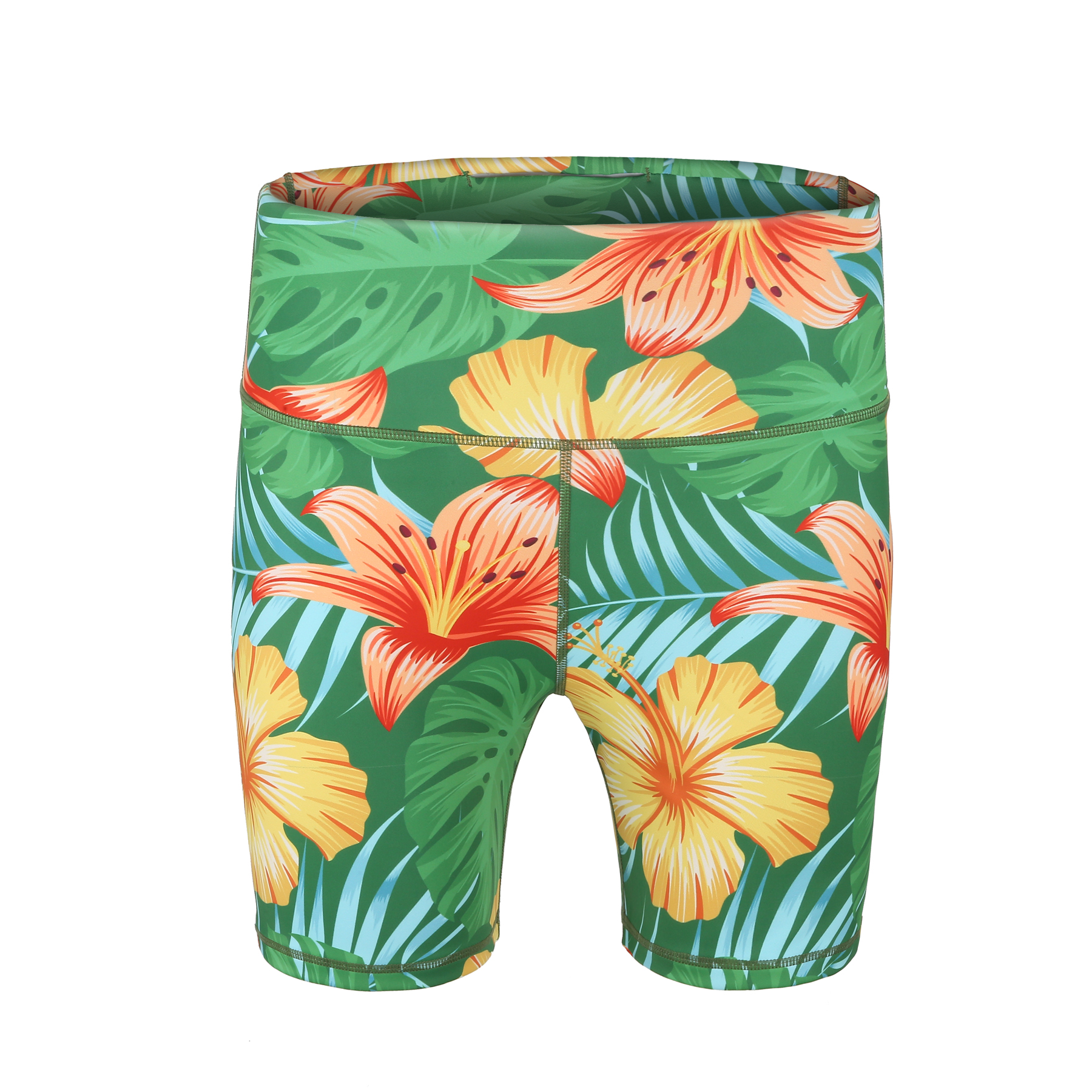 Custom Women's High Waist Yoga Workout Shorts (Full Color) 9