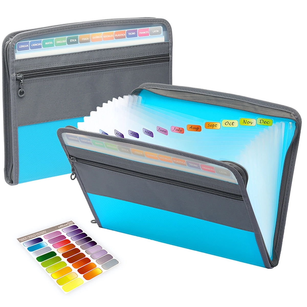 Expanding Accordion File Folder with Zipper Closure 7