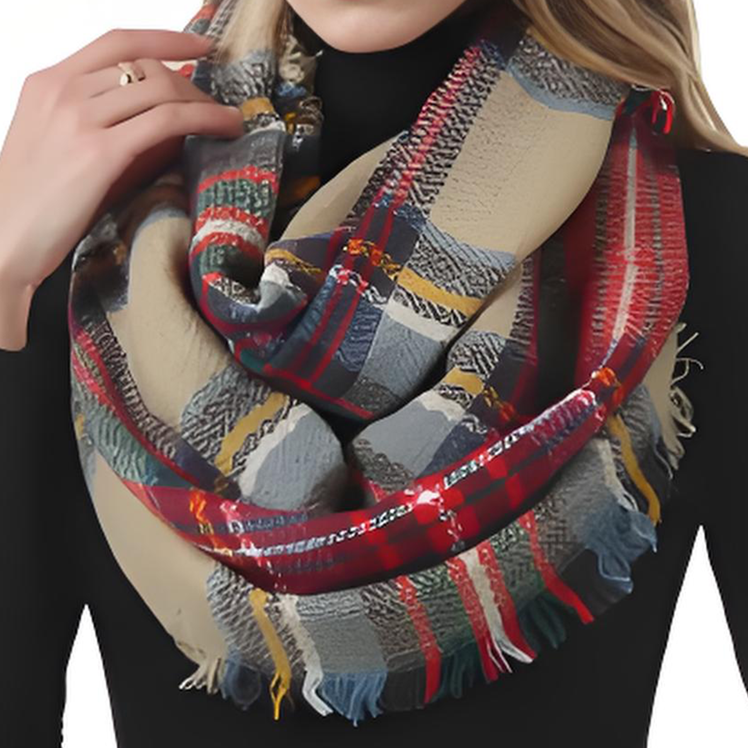 Imitation Cashmere Monochrome Outdoor Arab Scarf Shawl 5