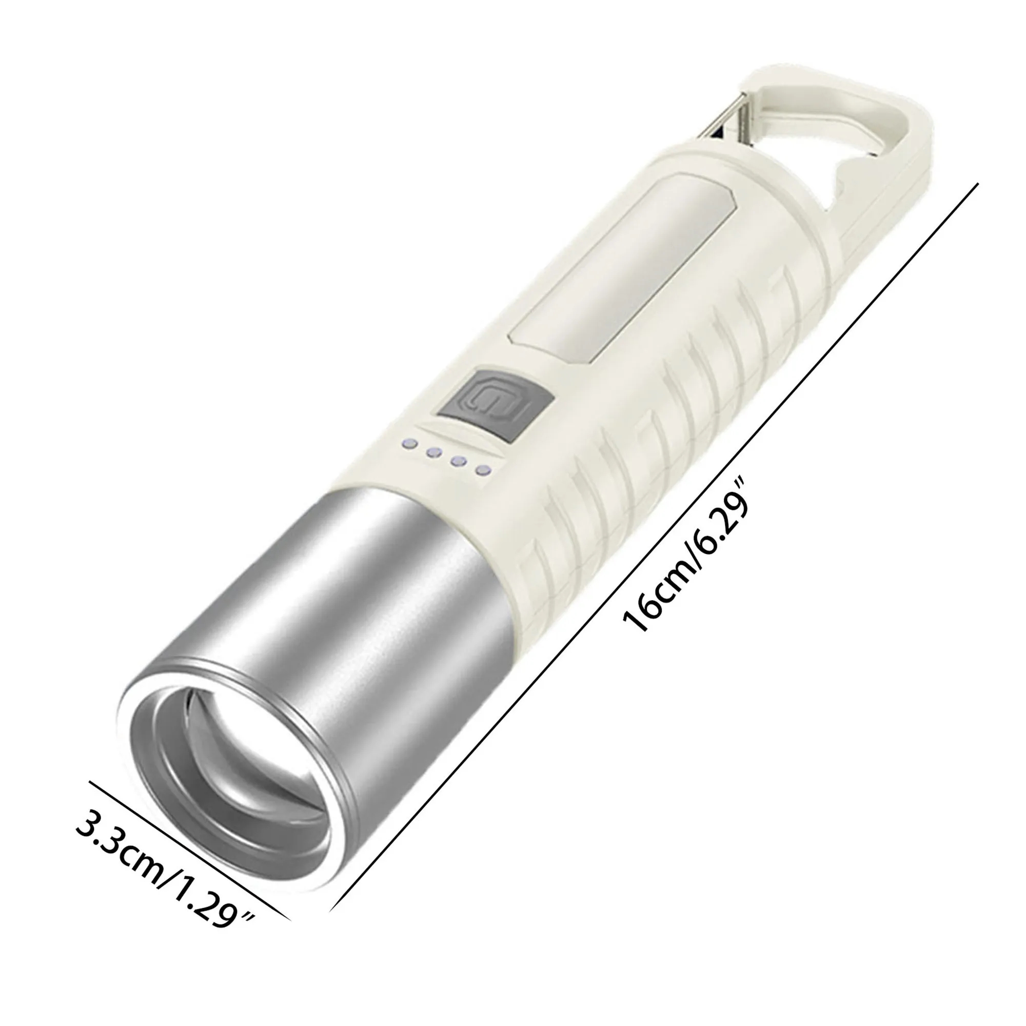 COB With Side Light Battery Display Flashlight 3