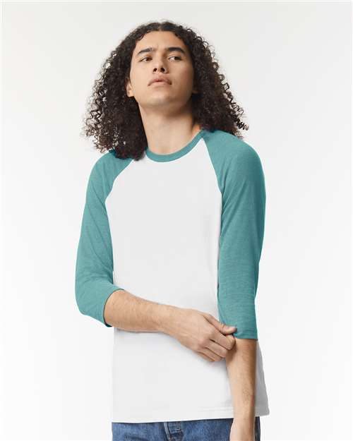 Unisex CVC Three-Quarter Sleeve Tee - 2003CVC 8