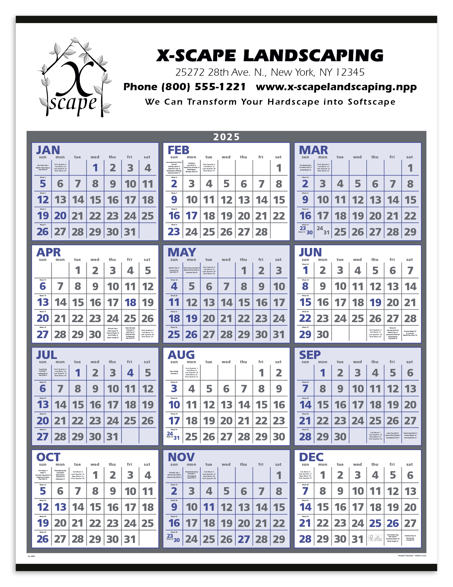 Triumph® Calendars Span-A-Year Calendar 4