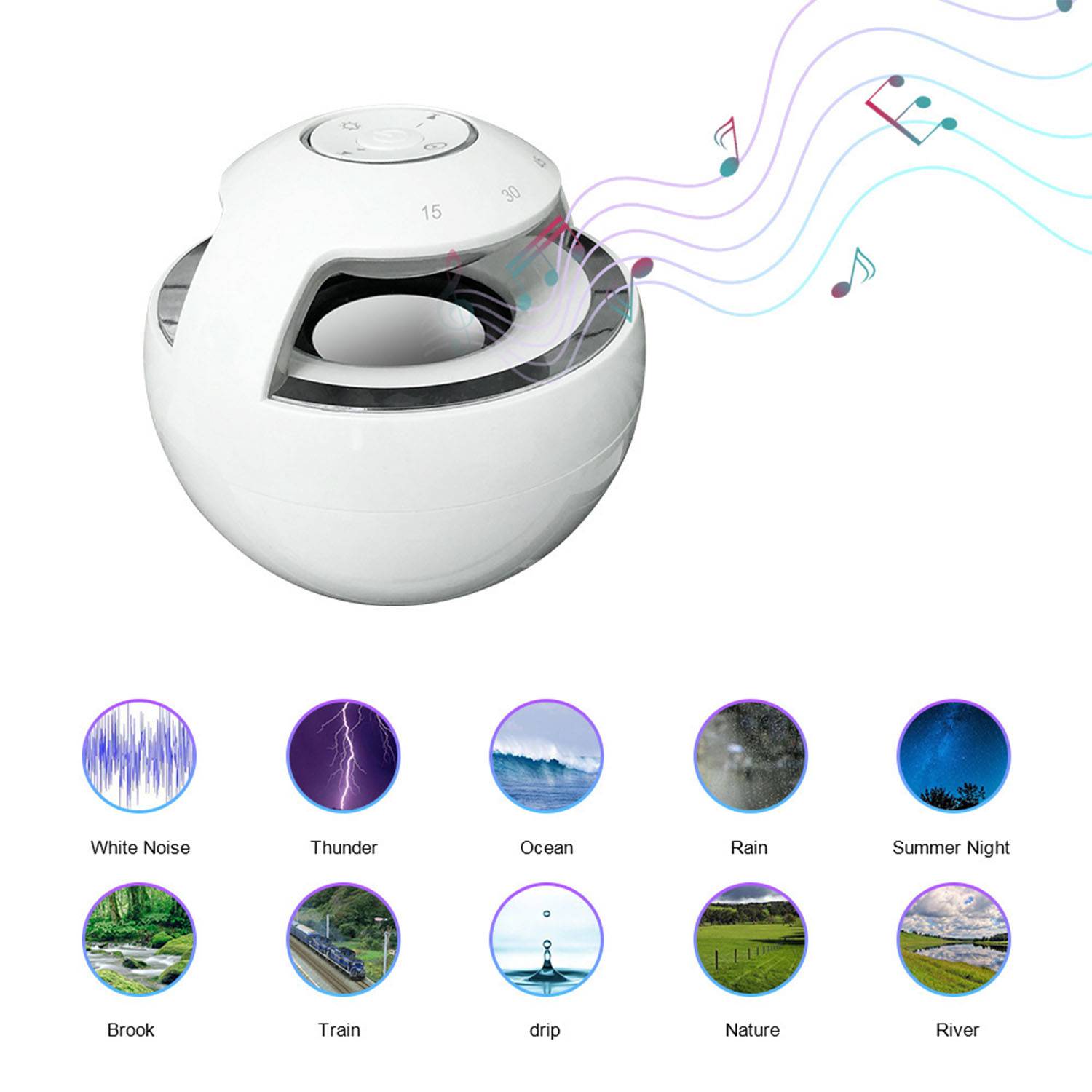 Rechargeable Sleep Sound Machine w/ Light 7