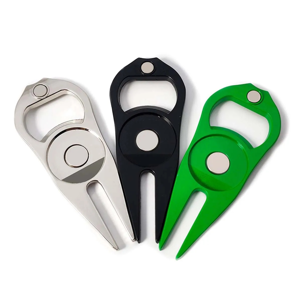 Multi Use Bottle Opener Green Fork Zinc Alloy Ball Marker 5