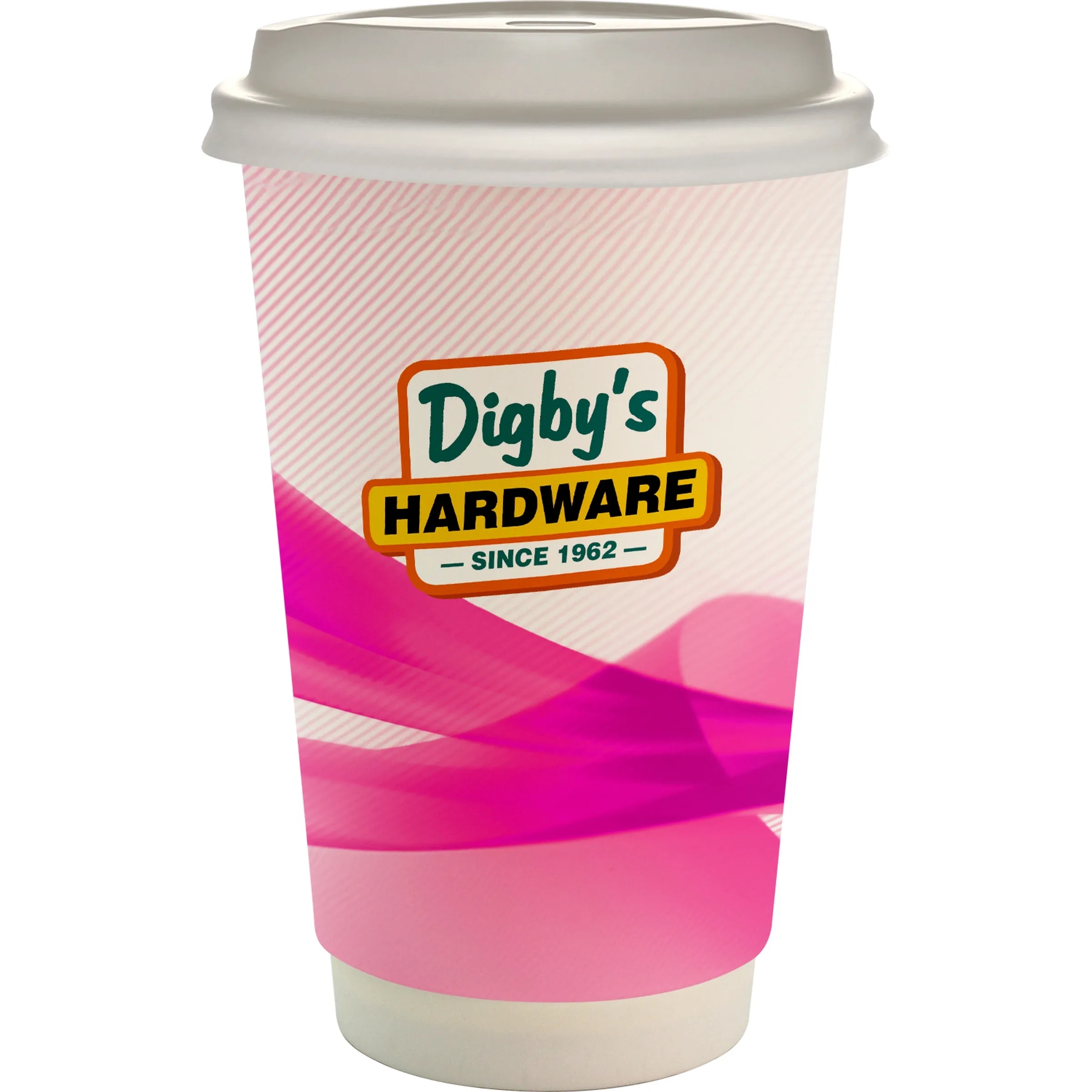 16 oz. Full Color Groovy Paper Cup With Lid 20