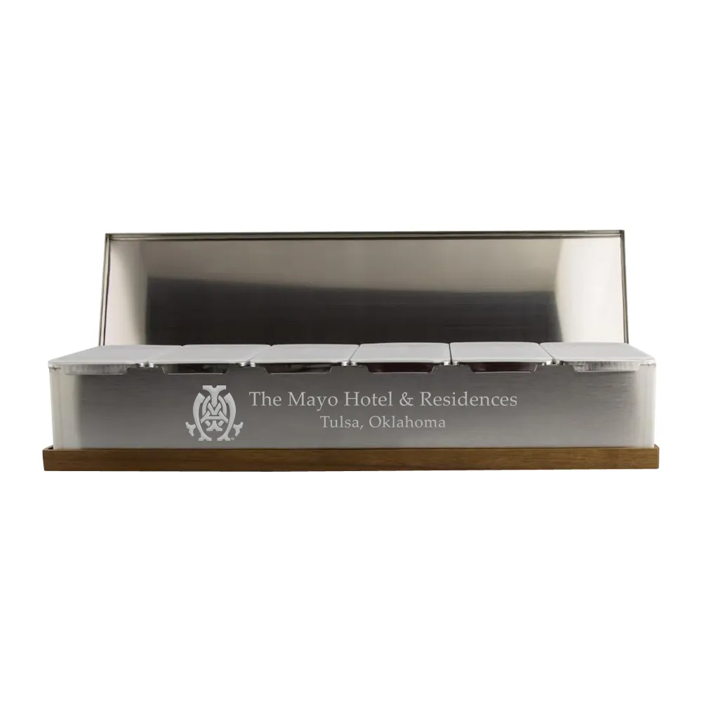 Stainless Steel & Wood Hybrid Condiment Caddy 9