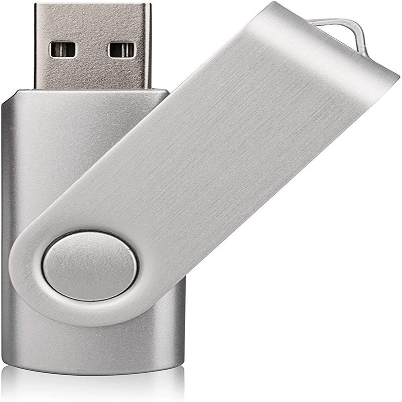 Plastic USB Flash Drive W/ Metal Swivel Cover (512MB) 5