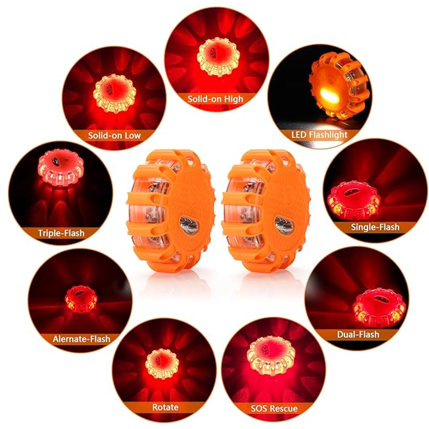 12 LED Emergency Safety Flare Red Road Flare Magnet Flashing Warning Night Lights 6