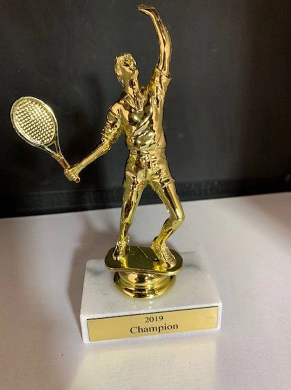 Tennis Trophy On Marble Base-Male 2