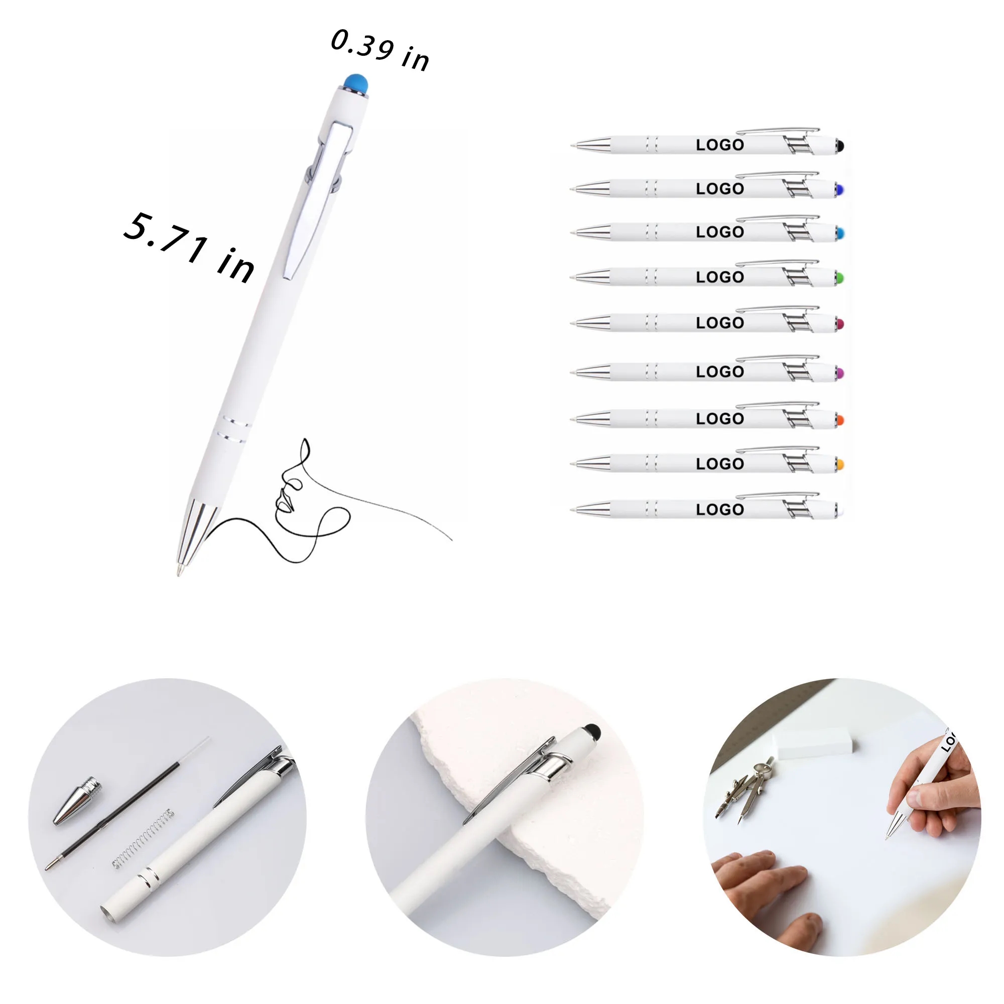 Press The Ballpoint Pen With Logo For Study,Sustainable