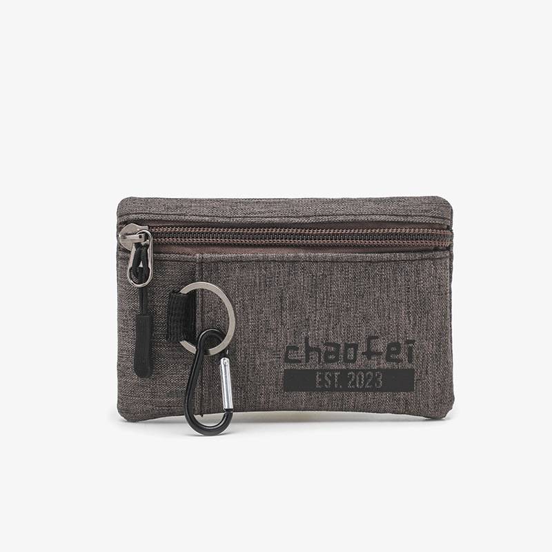 Compact Oxford Zipper Purse Pouch w/ Key Ring 10