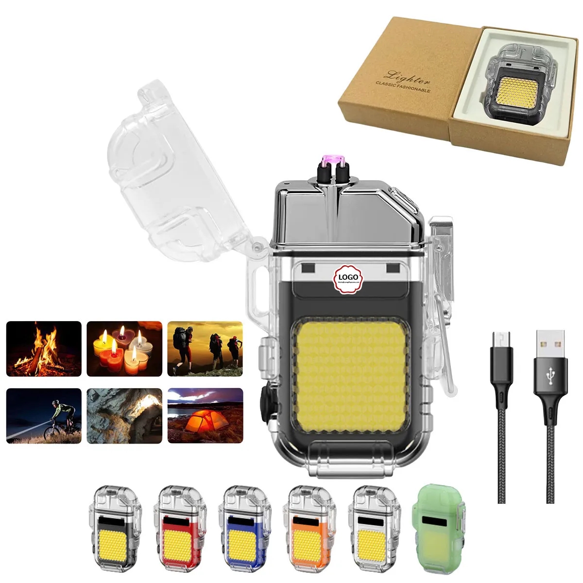 Rechargeable Dual Arc Lighters With Cob 2