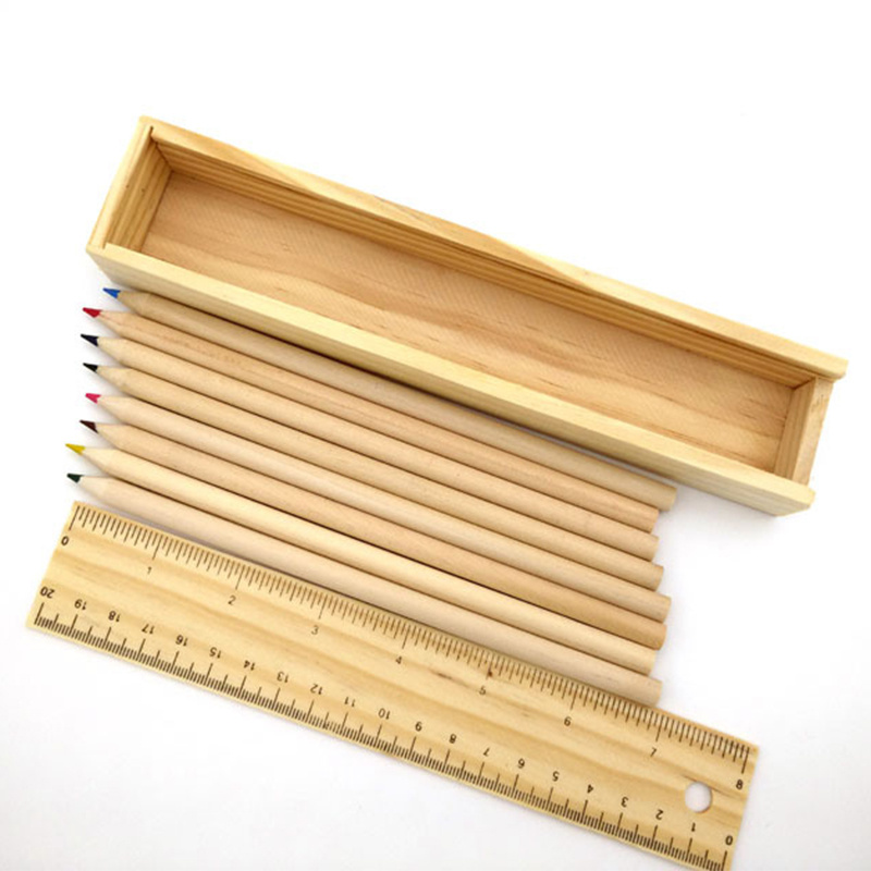 12-Piece Colored Pencils With Wooden Case 2