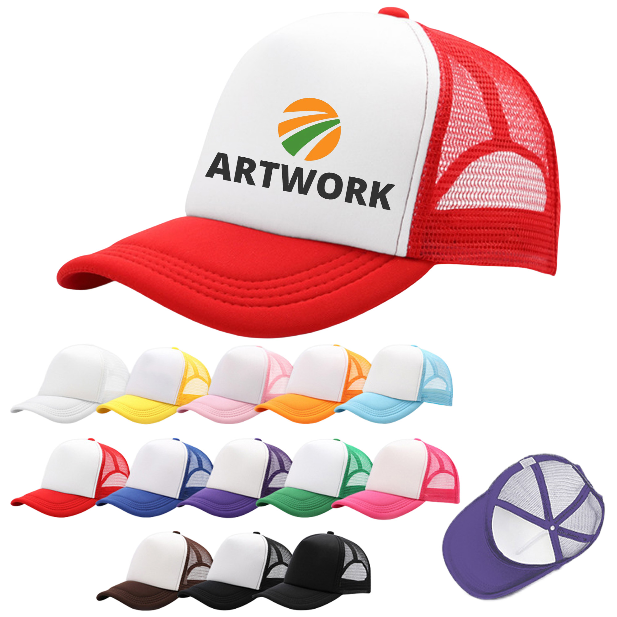 Lightweight Sponge Front 5 Panel Mesh Hat 13
