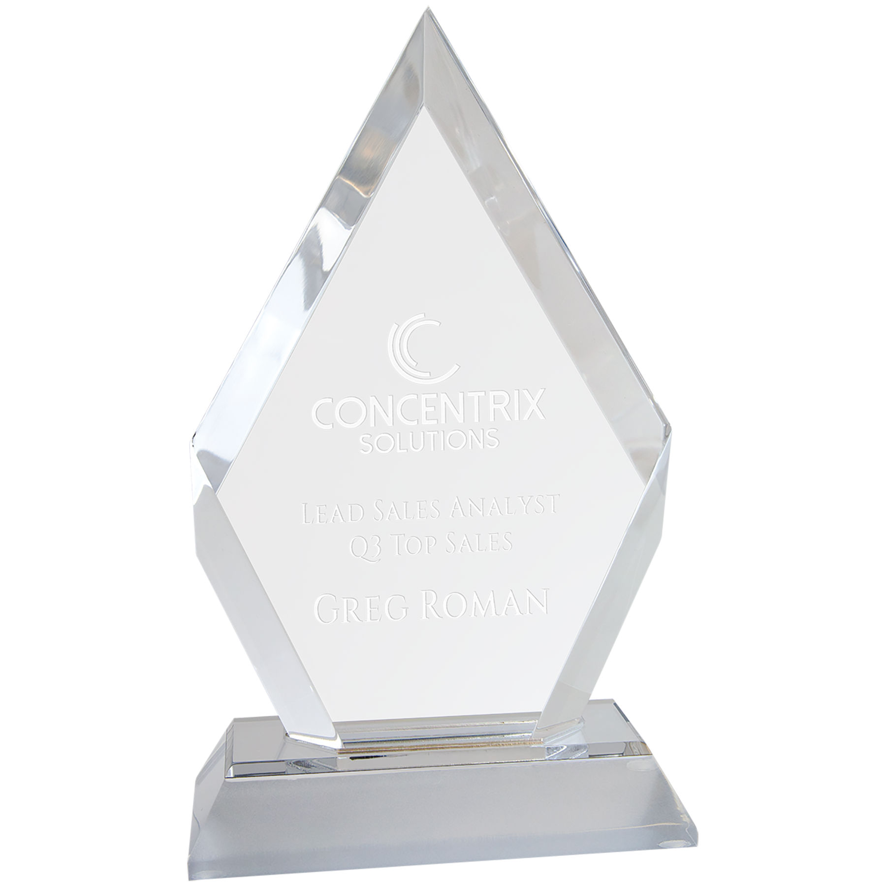 7" Silver Frosted Base Diamond Award