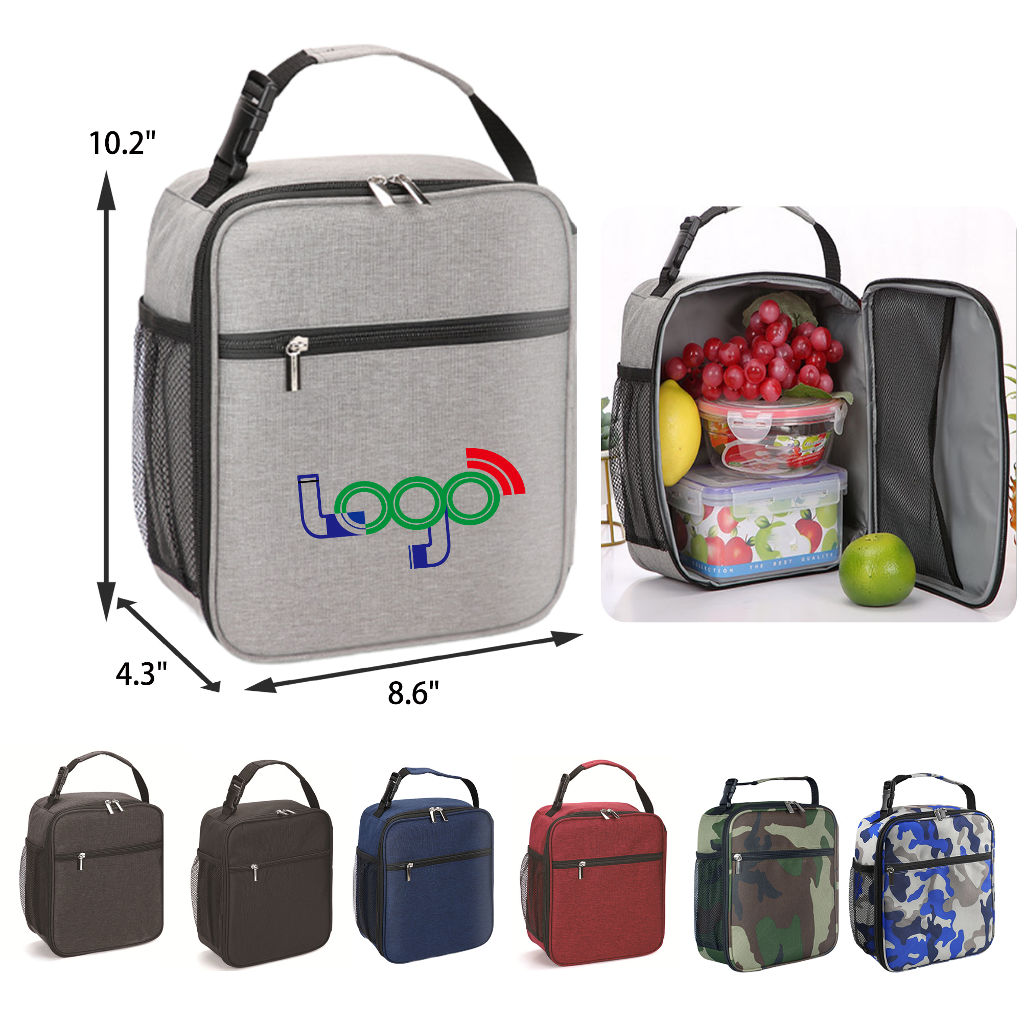 MOQ 50 PCS Spacious Portable Insulated Lunch Bag 5