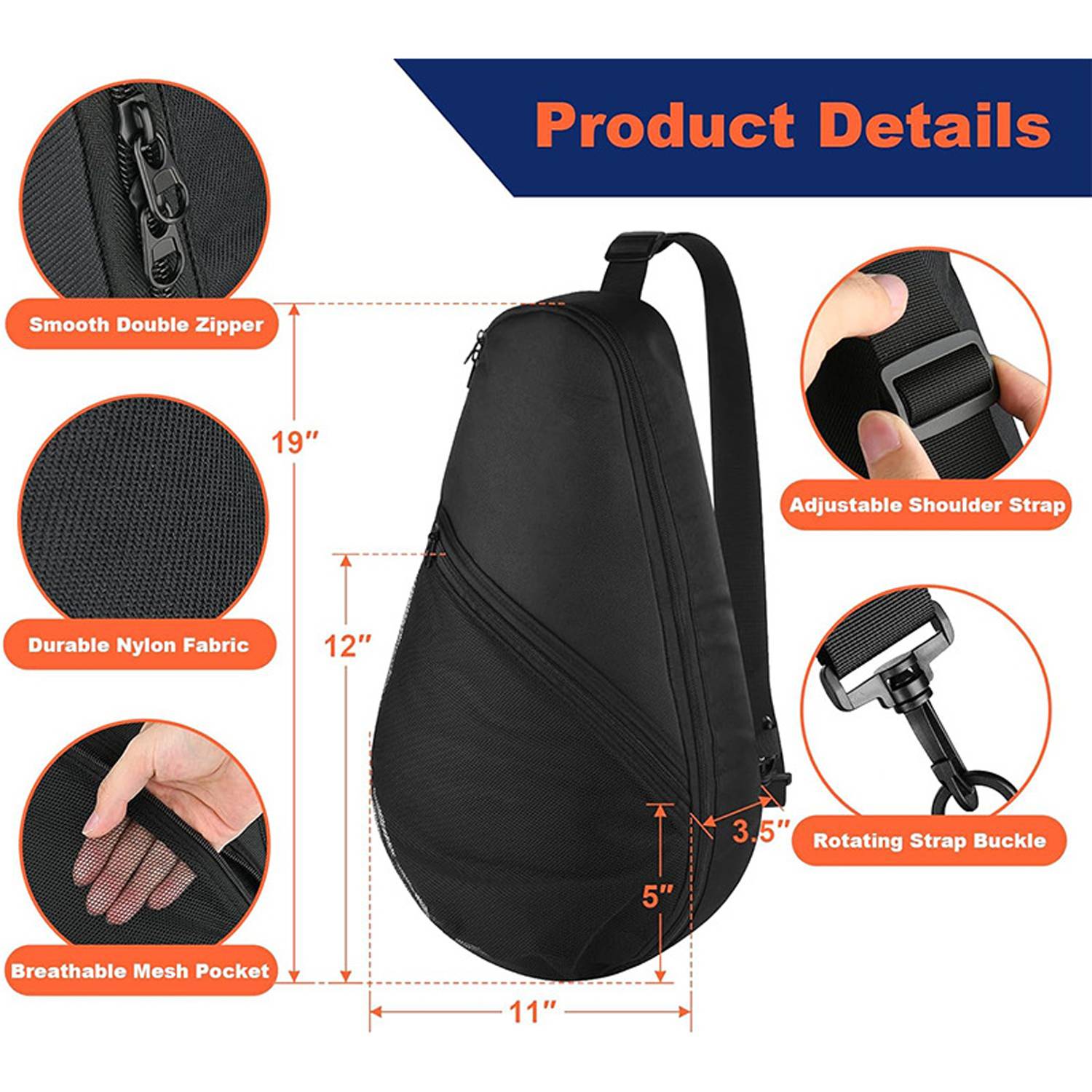 Tennis Paddle Sports Shoulder Bag for Rackets Gear 4