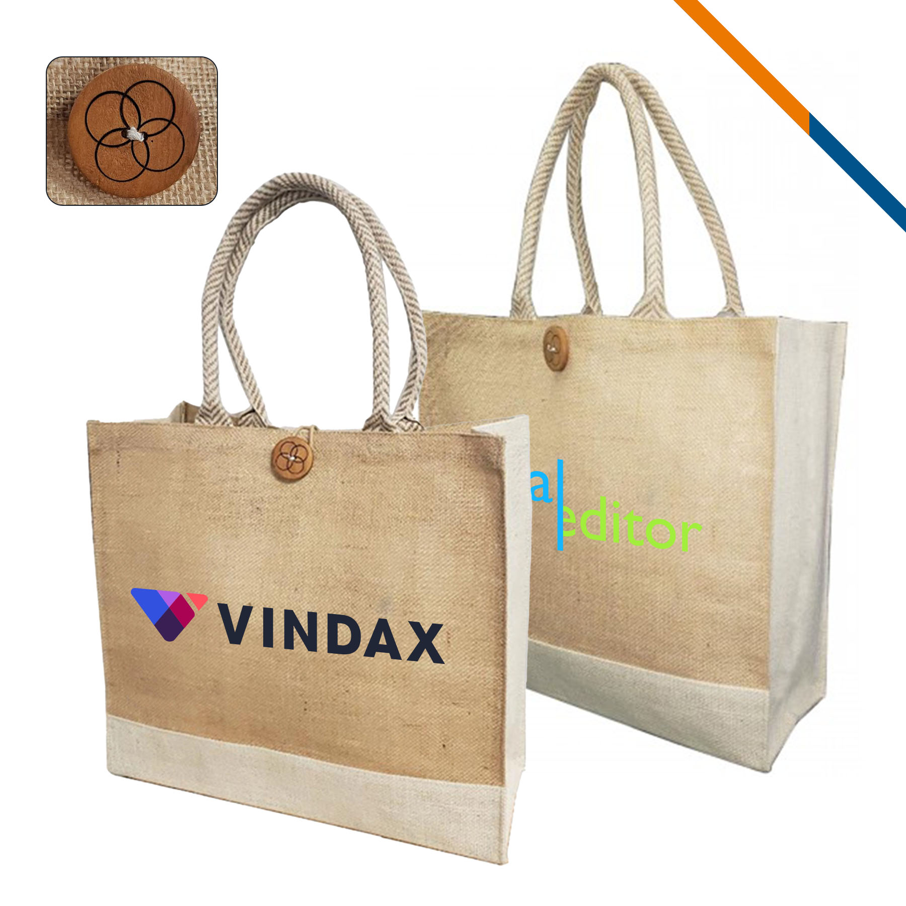 Norton Laminated Jute Tote Bag, custom tote bag with logo imprint 3