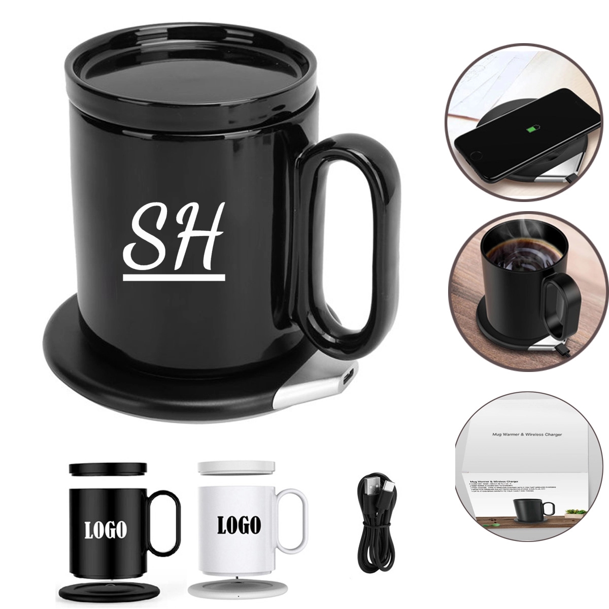 2-in-1 Smart Coffee Mug Warmer with Wireless Charger 1