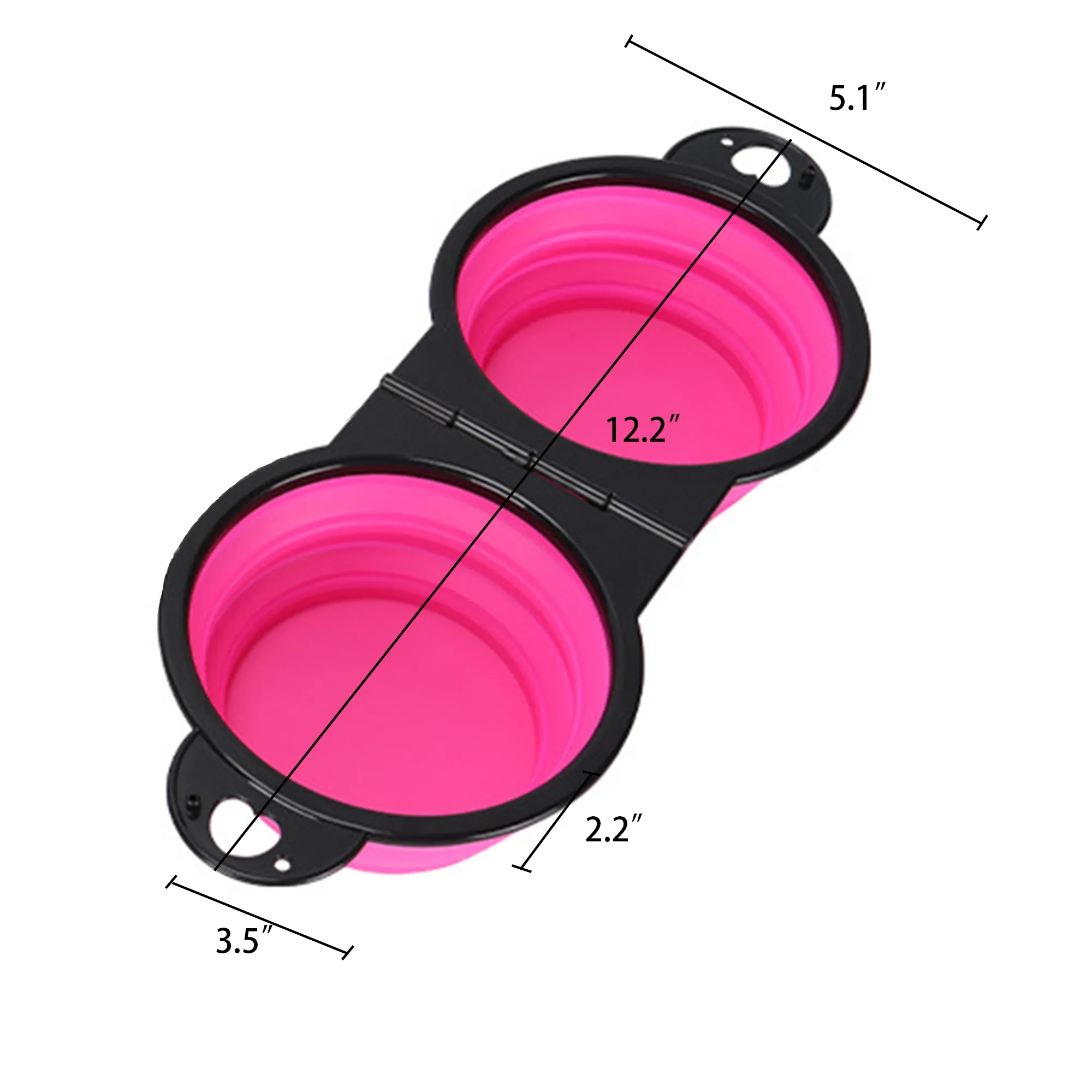 Portable Outdoor Pet Folding Double Bowl 2
